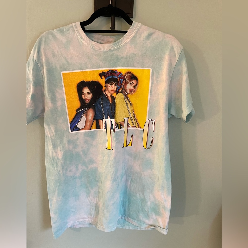 TLC t-shirt music concert tee 90s tie die short sleeve